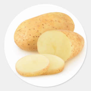 Cut potatoes classic round sticker