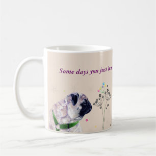 Cut Pug and Flowers Mug