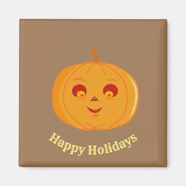 Cut Pumpkin Face Magnet (Front)