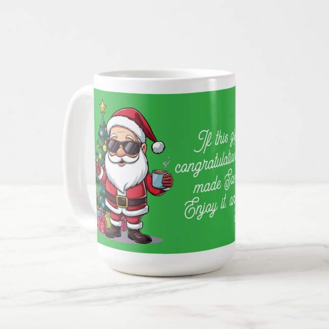cut Santa Christmas Mug – Funny Holiday Gift  (Front Left)