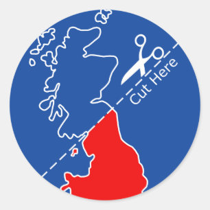 Cut Scotland from Britain Classic Round Sticker