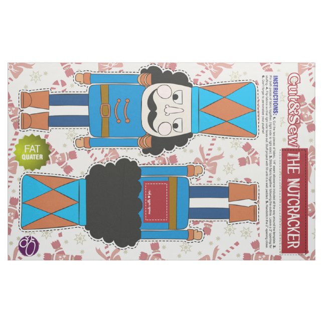 Cut & Sew Blue Nutcracker - DIY Plush Fabric (Fat Quarter)