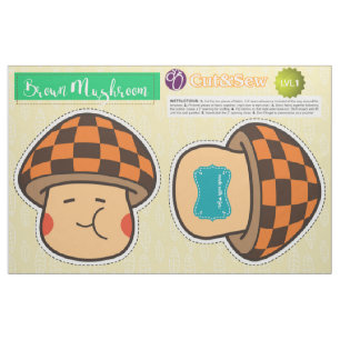 Cut & Sew Brown Mushroom - Easy DIY Project Fabric