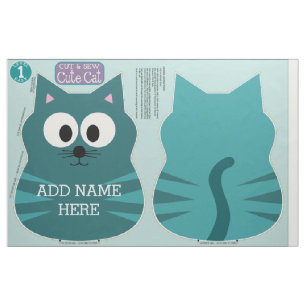 Cut & Sew Cute Cat Stuffed Animal Pattern Fabric