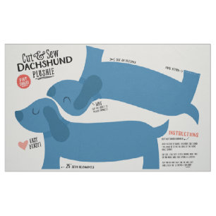 Cut & Sew Dachshund Fabric - Fun DIY Plush