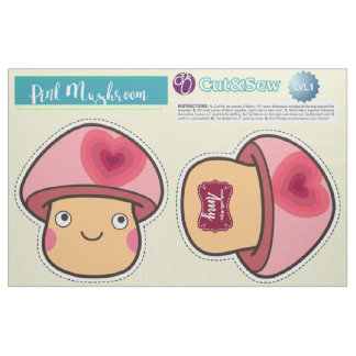 Cut & Sew Pink Mushroom -  Easy DIY Project Fabric