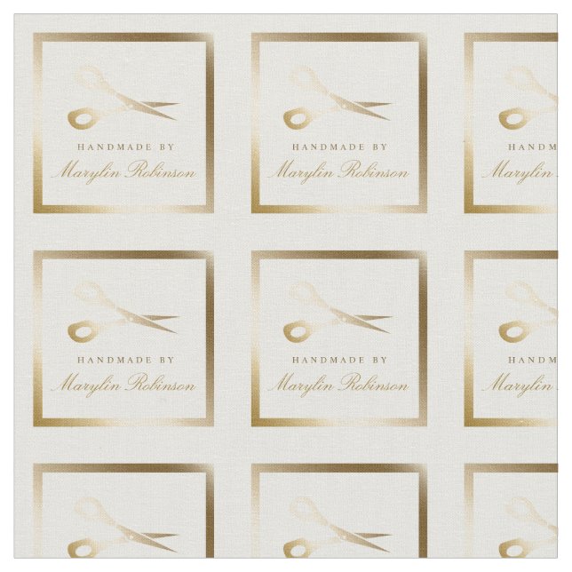 Cut & Sew | White & Gold Scissors Handmade By Fabric (Close Up)