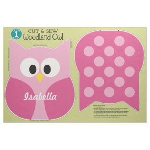 Cut & Sew Woodland Owl Personalised Stuffed Animal Fabric