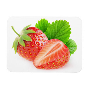 Cut strawberries magnet
