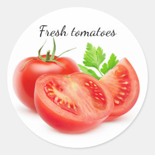 Cut tomatoes classic round sticker