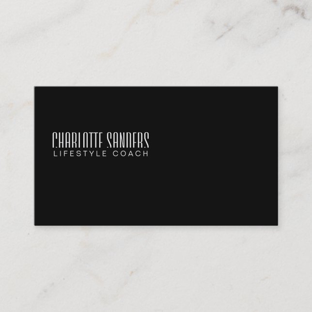Cut Typeface black background Business Card (Front)