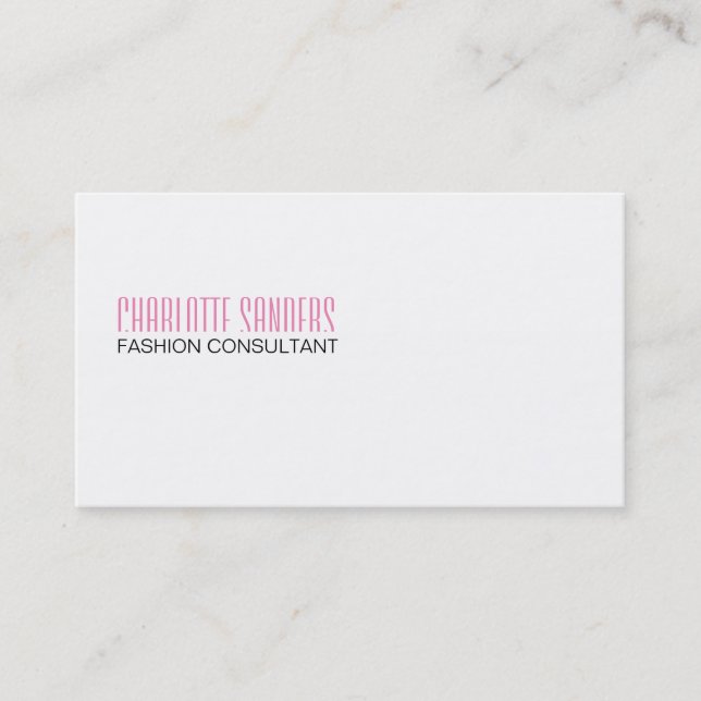 Cut Typeface (pink) Business Card (Front)