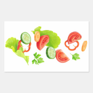 Cut vegetables rectangular sticker