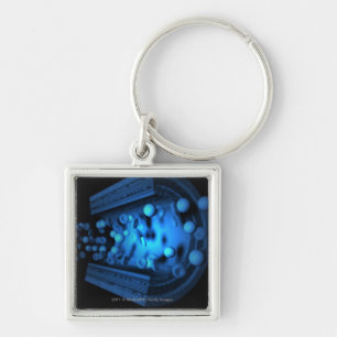 Cut view of blood cells in an artery key ring