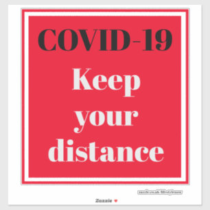 Cut Vinyl Sticker - COVID-19 Keep your distance