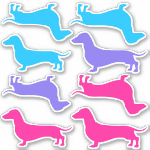Cut Vinyl Stickers - Multi Coloured Dachshunds