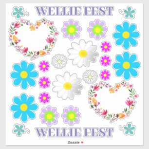 Cut Vinyl Stickers - Wellie Fest Flowers