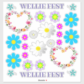 Cut Vinyl Stickers - Wellie Fest Flowers