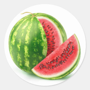 Cut watermelon classic round sticker