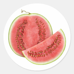 Cut watermelon classic round sticker