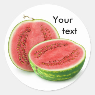 Cut watermelon classic round sticker