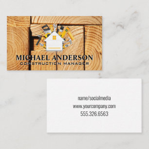 Cut Wood Home Hardware Tools Logo Business Card