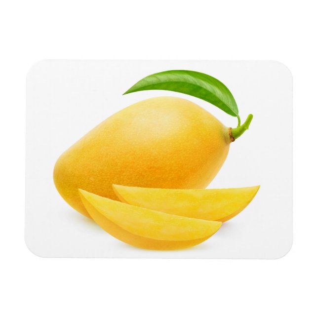 Cut yellow mango magnet (Horizontal)