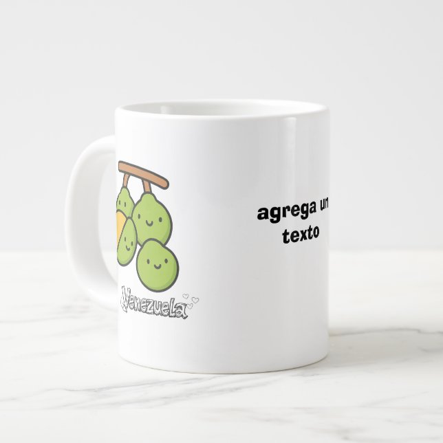 Cuta Venezuelan Fruits ・ Mamones Kawii Large Coffee Mug (Front Left)