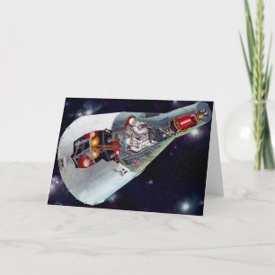 Cutaway A Two-Person Gemini Spacecraft In Flight. Card