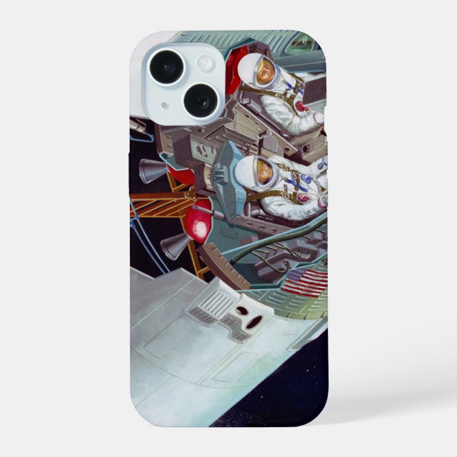 Cutaway A Two-Person Gemini Spacecraft In Flight. iPhone 15 Case (Back)