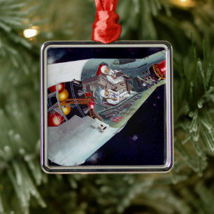 Cutaway A Two-Person Gemini Spacecraft In Flight. Metal Tree Decoration