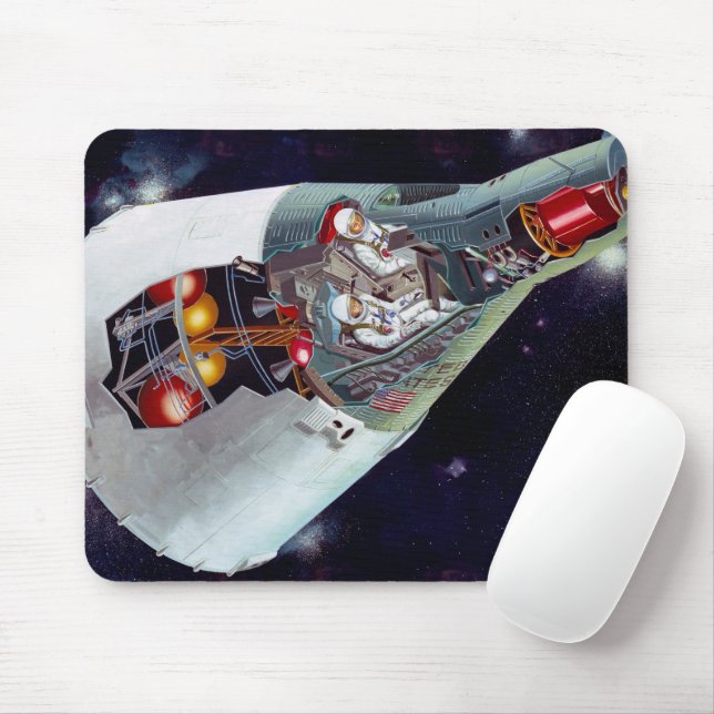 Cutaway A Two-Person Gemini Spacecraft In Flight. Mouse Mat (With Mouse)
