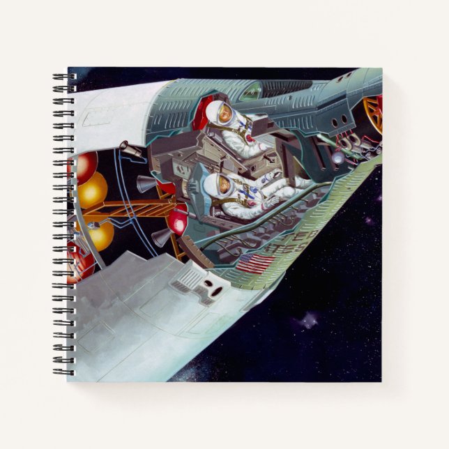 Cutaway A Two-Person Gemini Spacecraft In Flight. Notebook (Front)