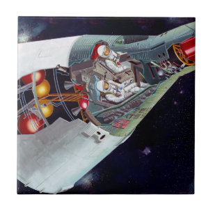 Cutaway A Two-Person Gemini Spacecraft In Flight. Tile