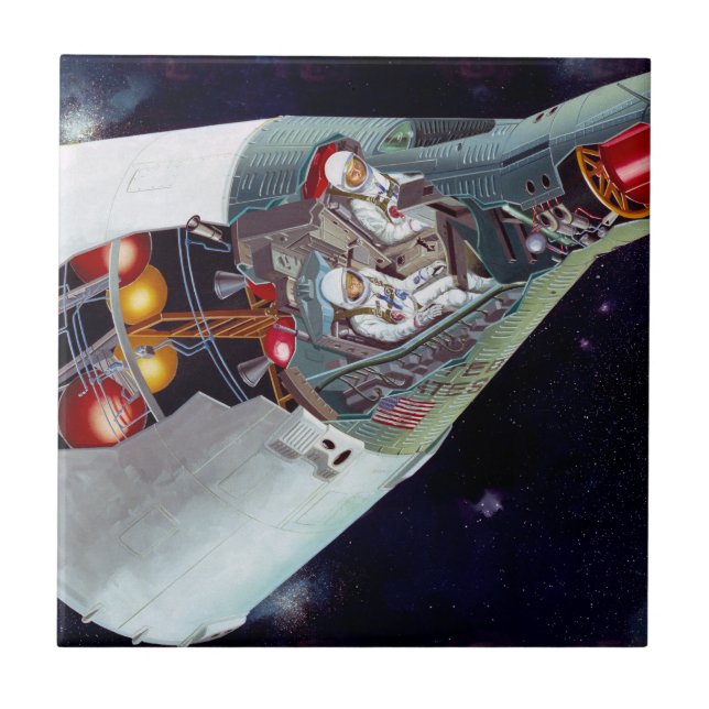 Cutaway A Two-Person Gemini Spacecraft In Flight. Tile (Front)
