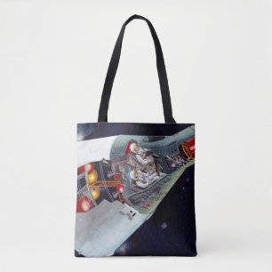 Cutaway A Two-Person Gemini Spacecraft In Flight. Tote Bag