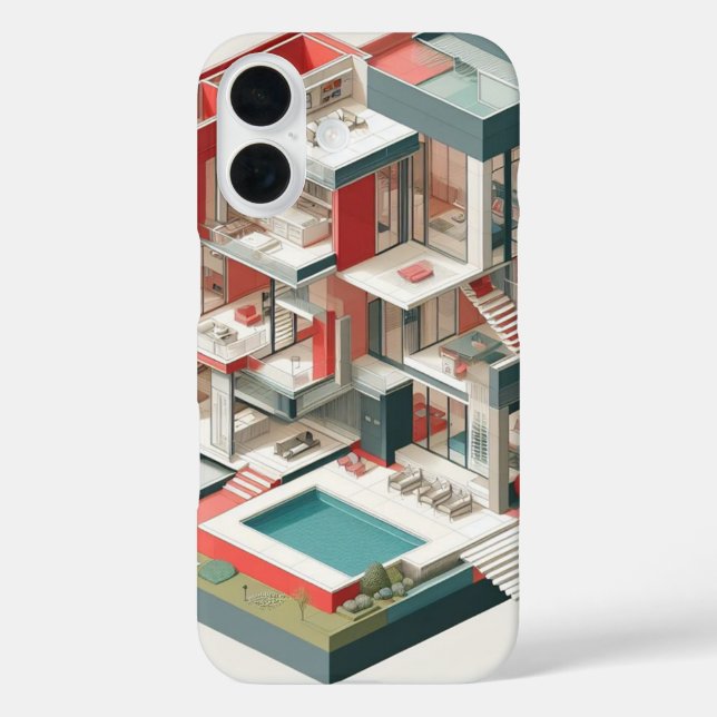 cutaway view of a modern house. Case-Mate iPhone case (Back)