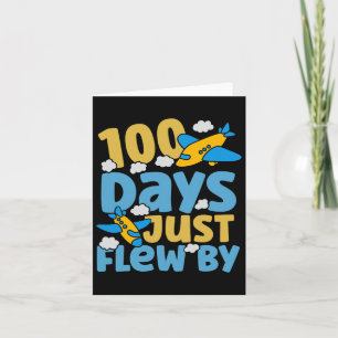 Cute 100 Days Just Flew By Aeroplane 100 Days Of S Card