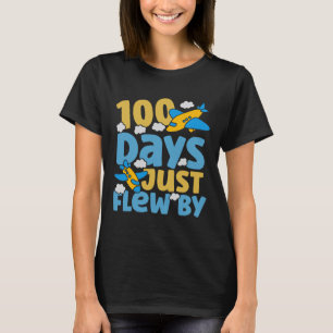Cute 100 Days Just Flew By Aeroplane 100 Days Of S T-Shirt