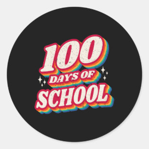 Cute 100 Days Of School And Still Loving It Hearts Classic Round Sticker