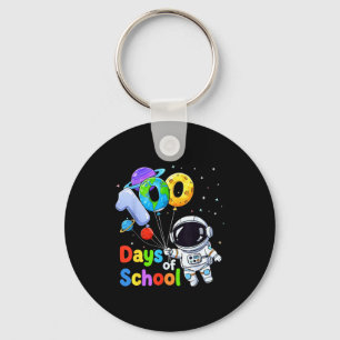 Cute 100 Days Of School Astronaut Space Kids Boys Key Ring