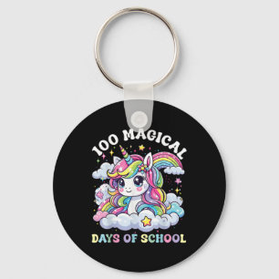 Cute 100 Days Of School Girls Unicorn 100th Day Sc Key Ring