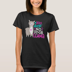 Cute 100 Days of School No Probllama Llama 100th d T-Shirt