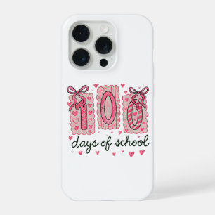 Cute 100 Days Of School Pink Hearts Classroom iPhone 15 Pro Case