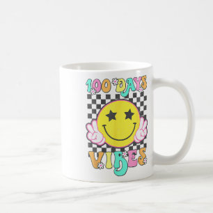 Cute 100 Days Vibes Smile Face 100 Days Of School Coffee Mug