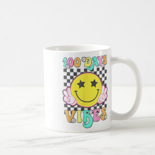 Cute 100 Days Vibes Smile Face 100 Days Of School Coffee Mug