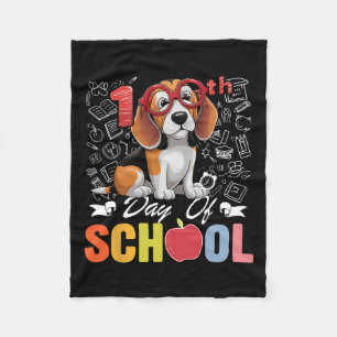 Cute 100th Day Of School Beagle Dog Gles 100 Days Fleece Blanket