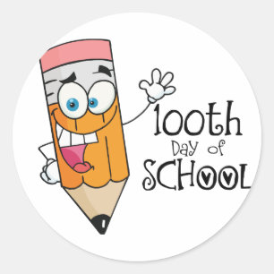 Cute 100th Day Of School Cartoon Gift Classic Round Sticker