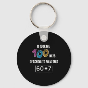 Cute 100th Day Of School Math Student Teacher Humo Key Ring