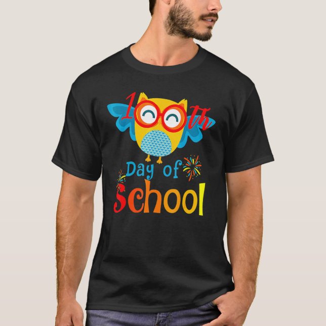Cute 100th Day Of School Owl Lover 100 Days Teache T-Shirt (Front)